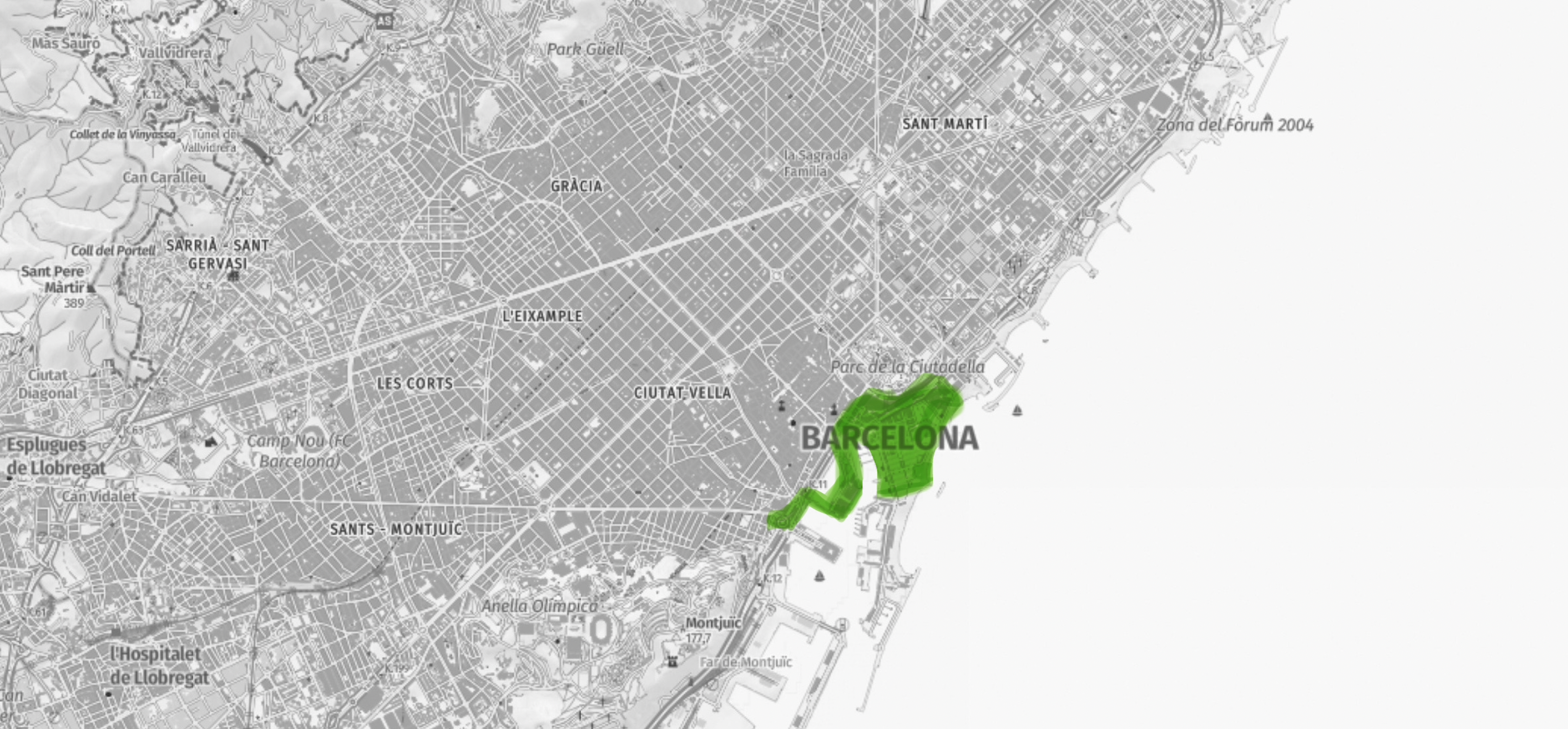 Mapa i carrer del Gòtic