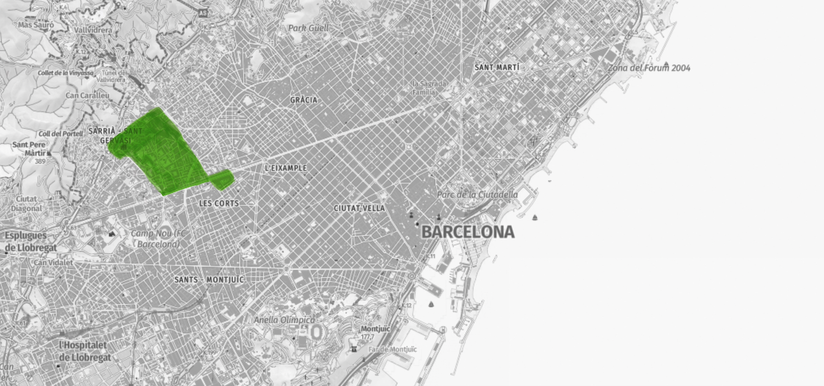 Mapa i carrer del Gòtic