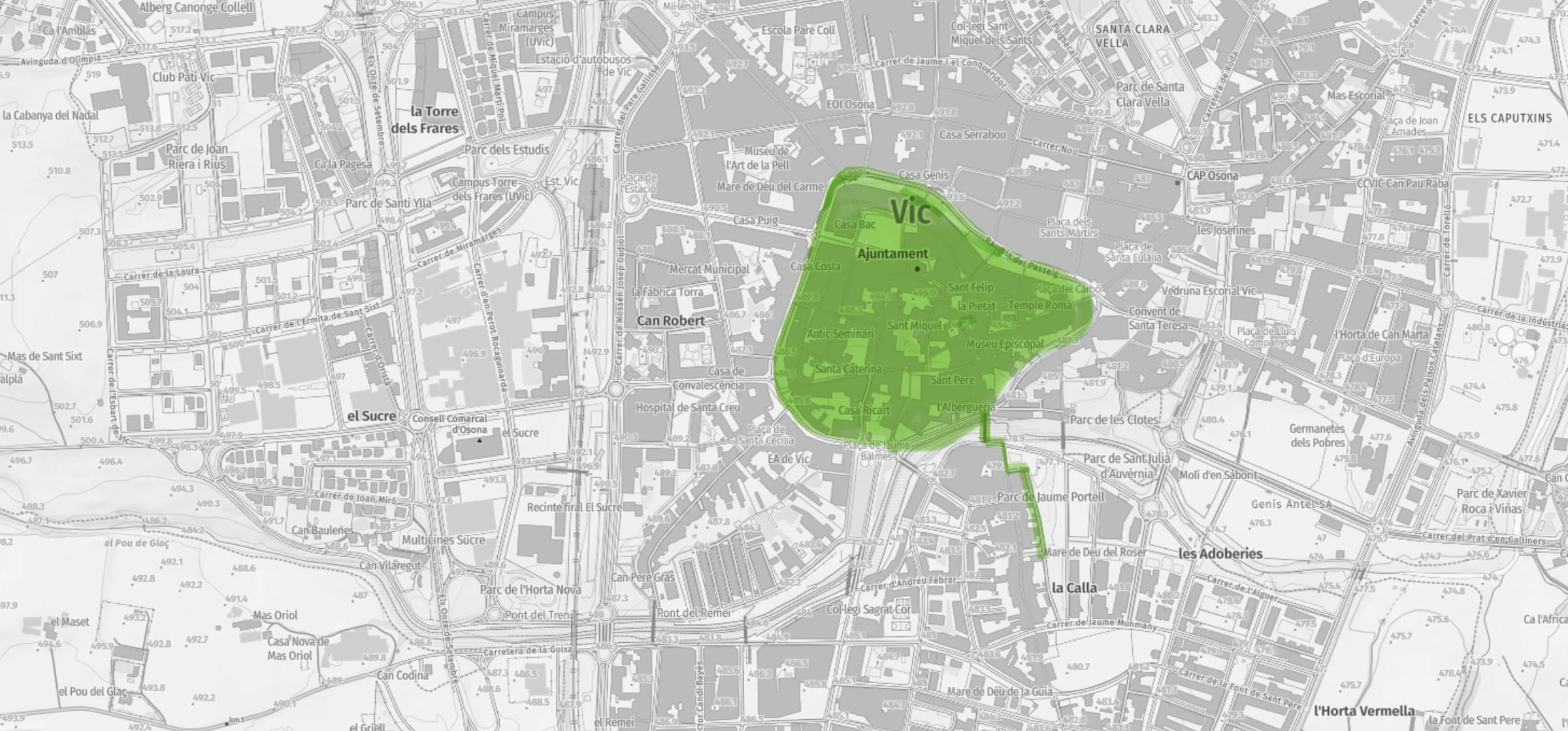 Mapa i carrer del Gòtic